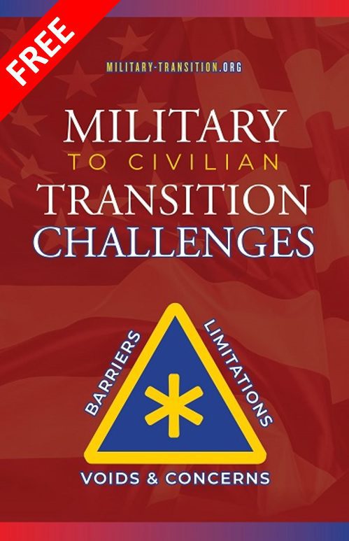 A photo of the cover of military to civilian challenges